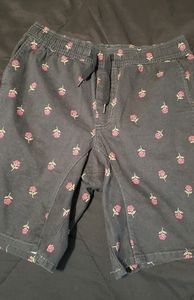 Black Red Rose Shorts